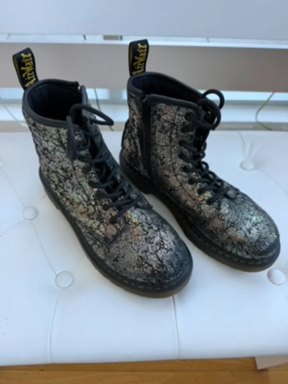 Dr. Martens 1460 Pascal Iridescent Crackle Boots Kids Size 4
